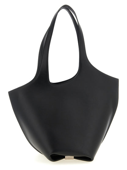 The Attico La Scoop Medium Shoulder Bag Black
