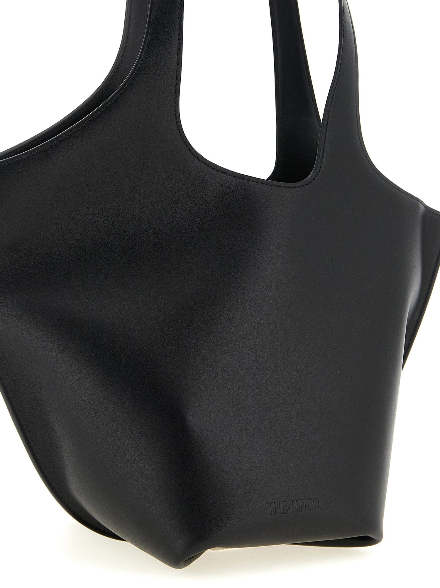 The Attico La Scoop Medium Shoulder Bag Black