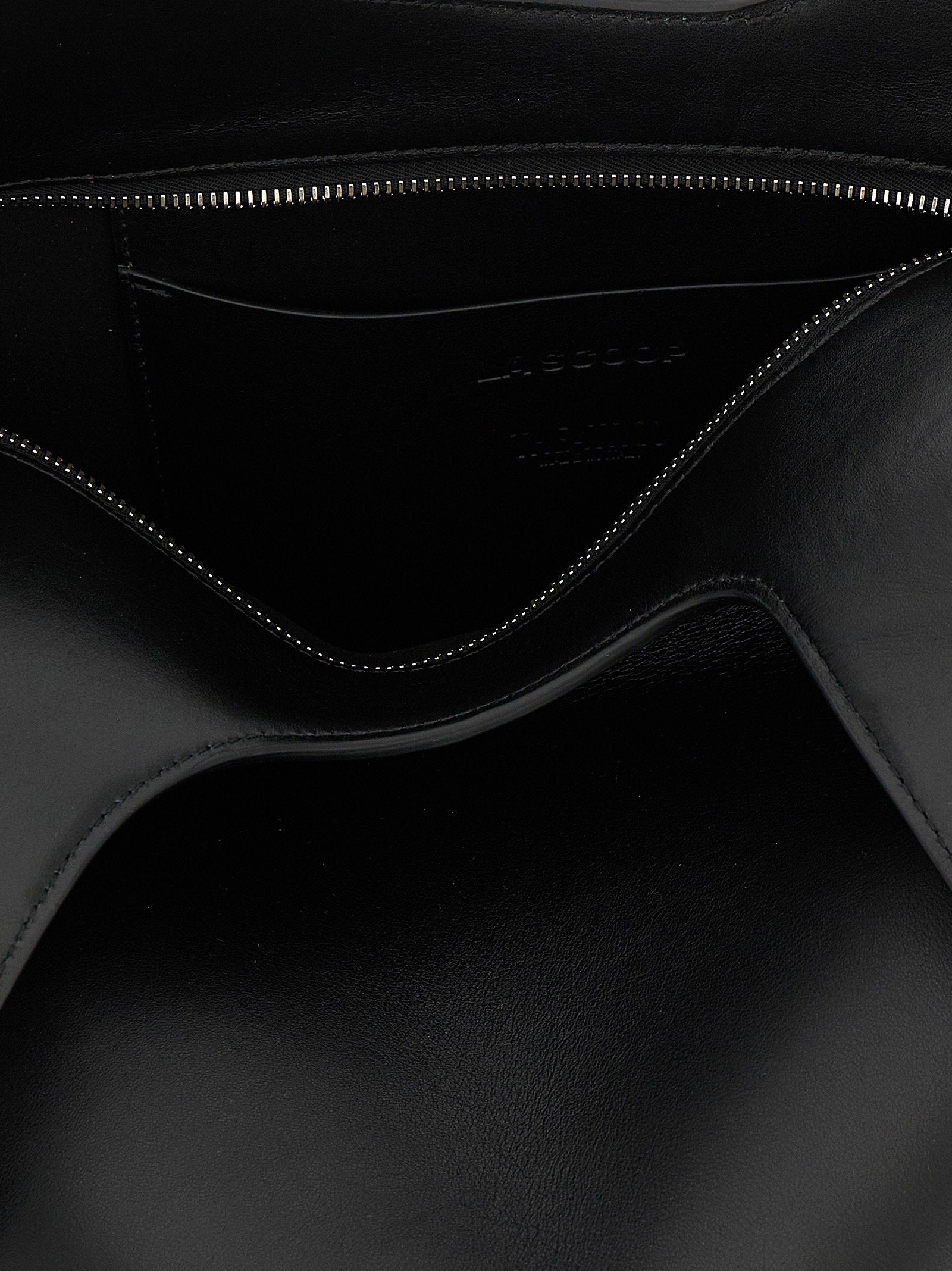 The Attico La Scoop Medium Shoulder Bag Black