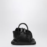 The Attico La Passeggiata Mini Black Leather Bag with Asymmetrical Design Black