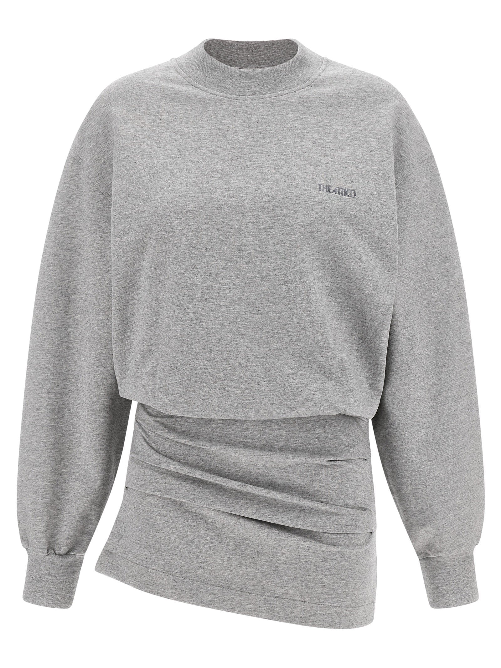 The Attico Mélange Sweatshirt Dress Gray