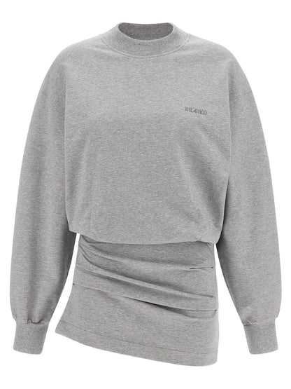 The Attico Mélange Sweatshirt Dress Gray