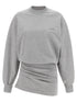 The Attico Mélange Sweatshirt Dress Gray