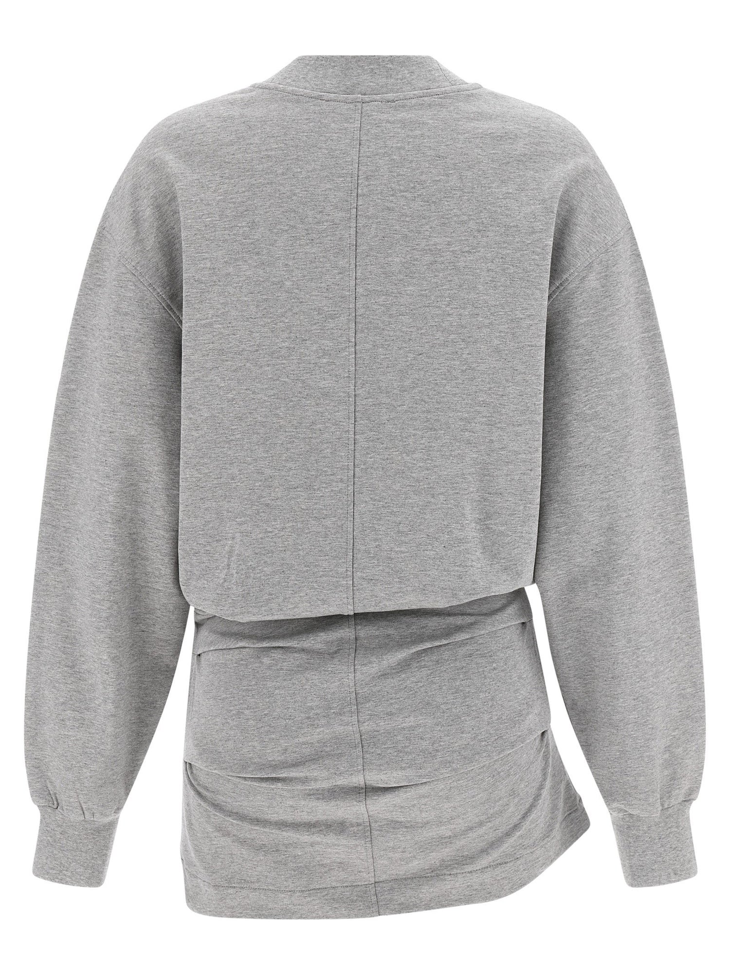The Attico Mélange Sweatshirt Dress Gray