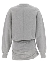 The Attico Mélange Sweatshirt Dress Gray