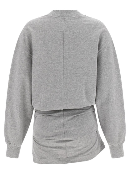 The Attico Mélange Sweatshirt Dress Gray
