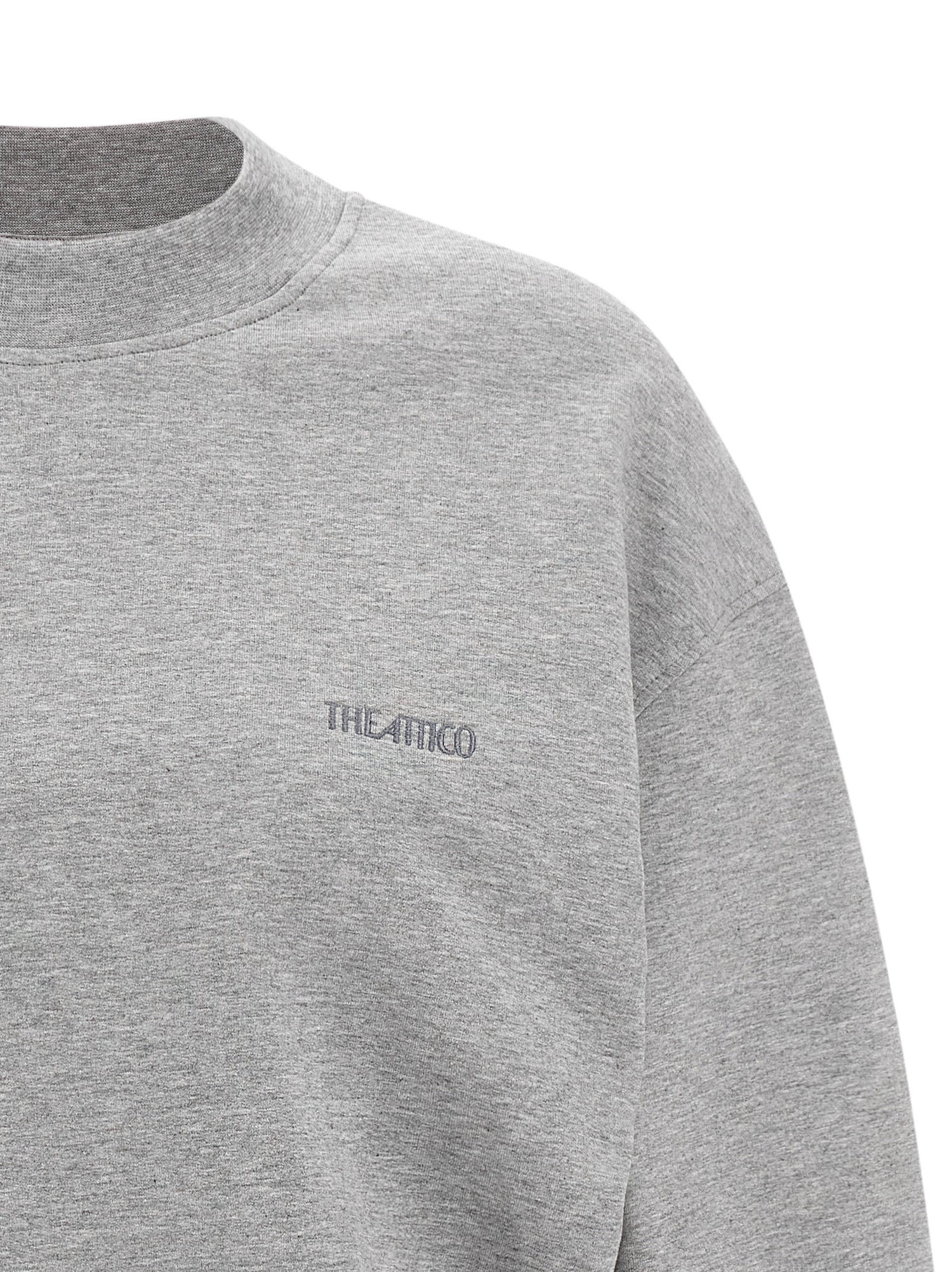 The Attico Mélange Sweatshirt Dress Gray