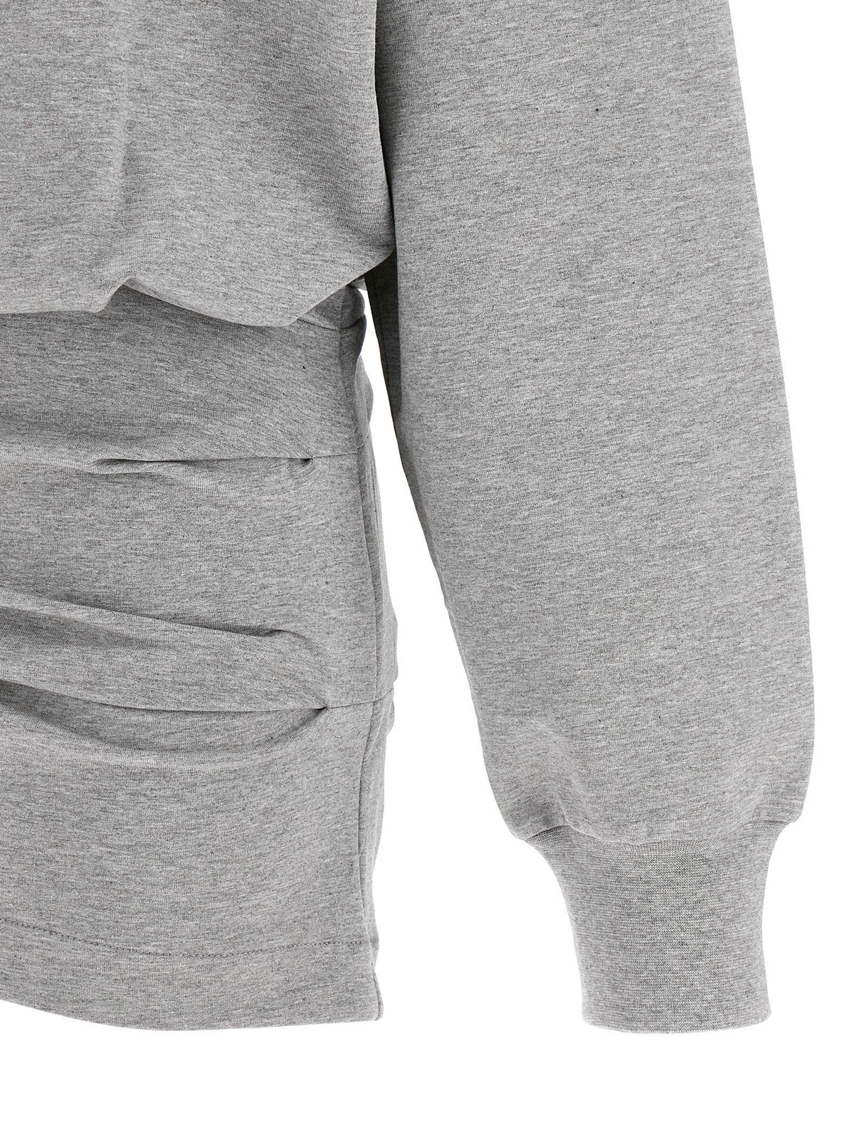 The Attico Mélange Sweatshirt Dress Gray