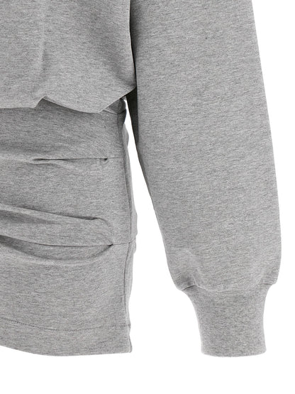 The Attico Mélange Sweatshirt Dress Gray