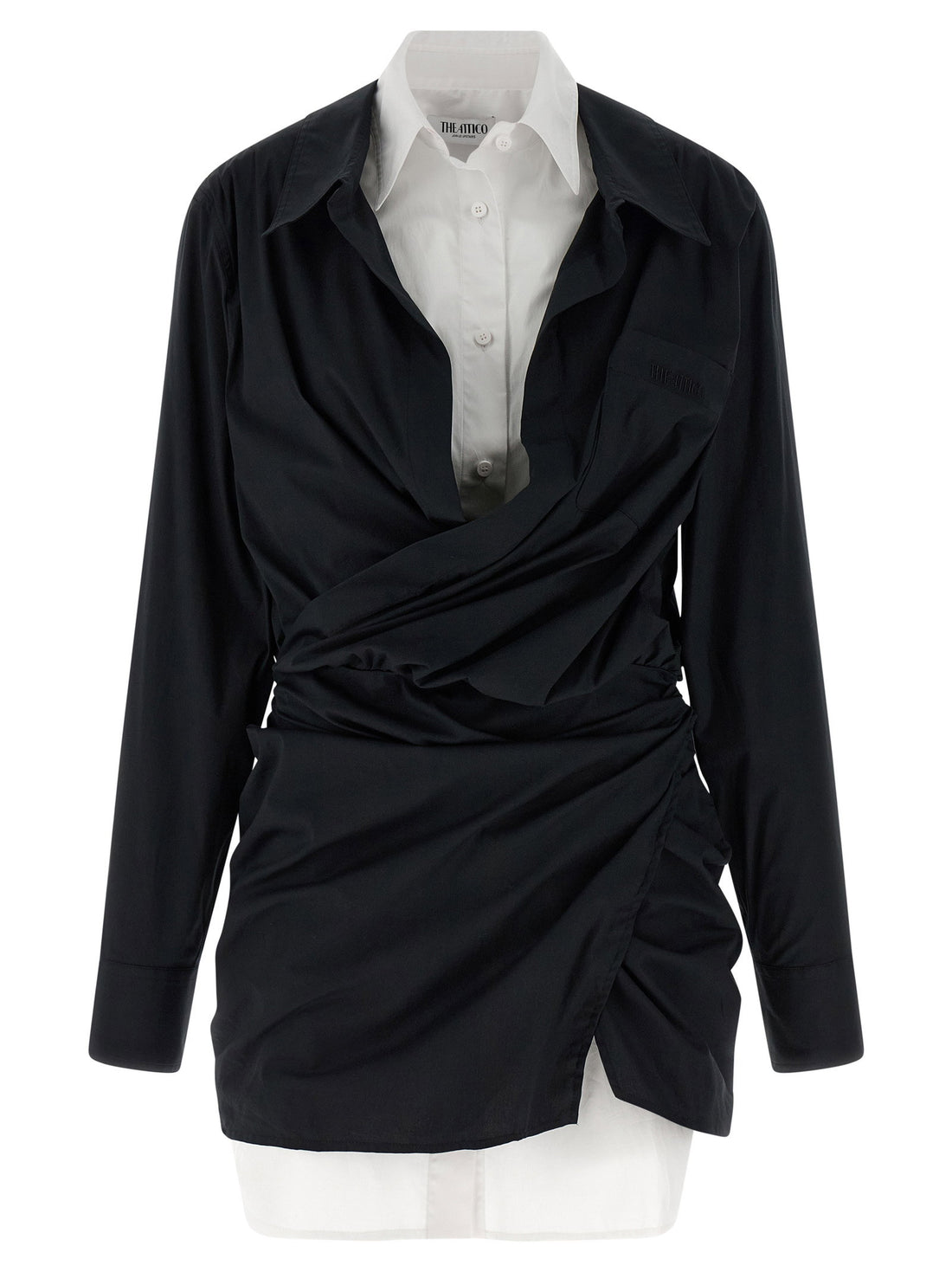 The Attico Double Layer Shirt Dress White/Black