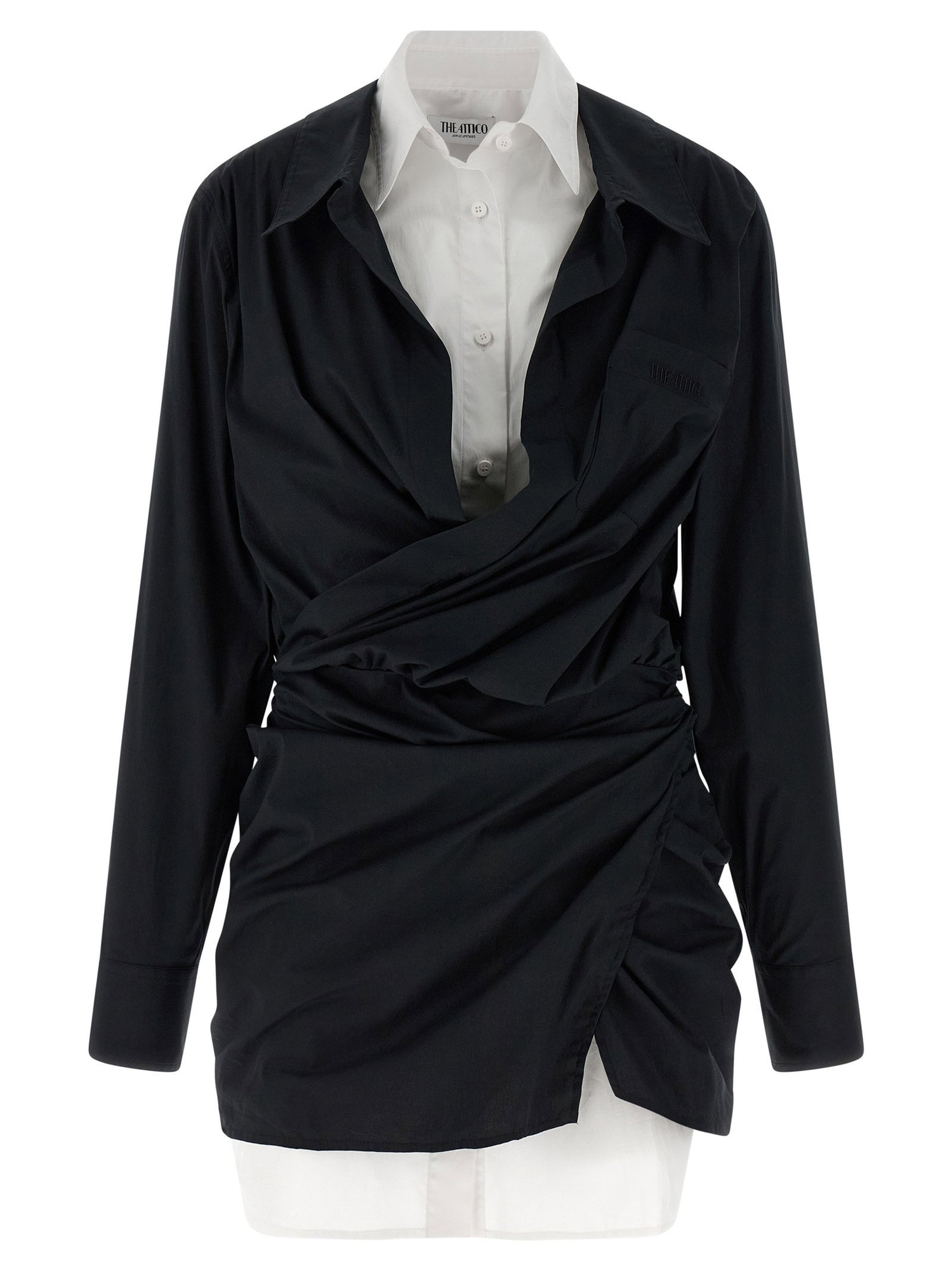 The Attico Double Layer Shirt Dress White/Black