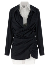 The Attico Double Layer Shirt Dress White/Black