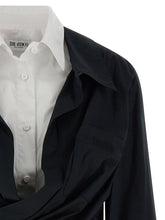 The Attico Double Layer Shirt Dress White/Black