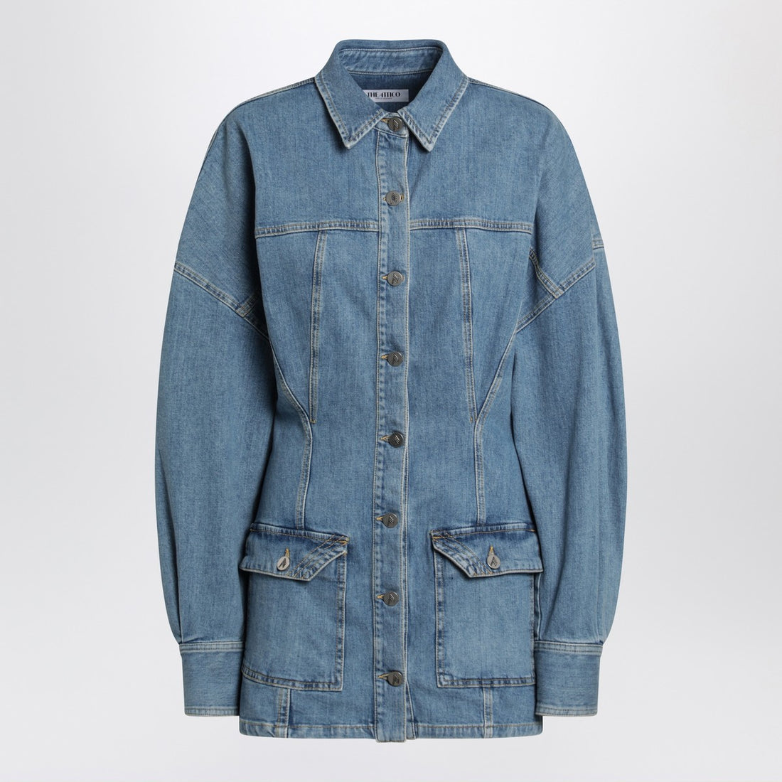 The Attico Light Blue Denim Shirt Mini Dress Blue