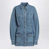 The Attico Light Blue Denim Shirt Mini Dress Blue