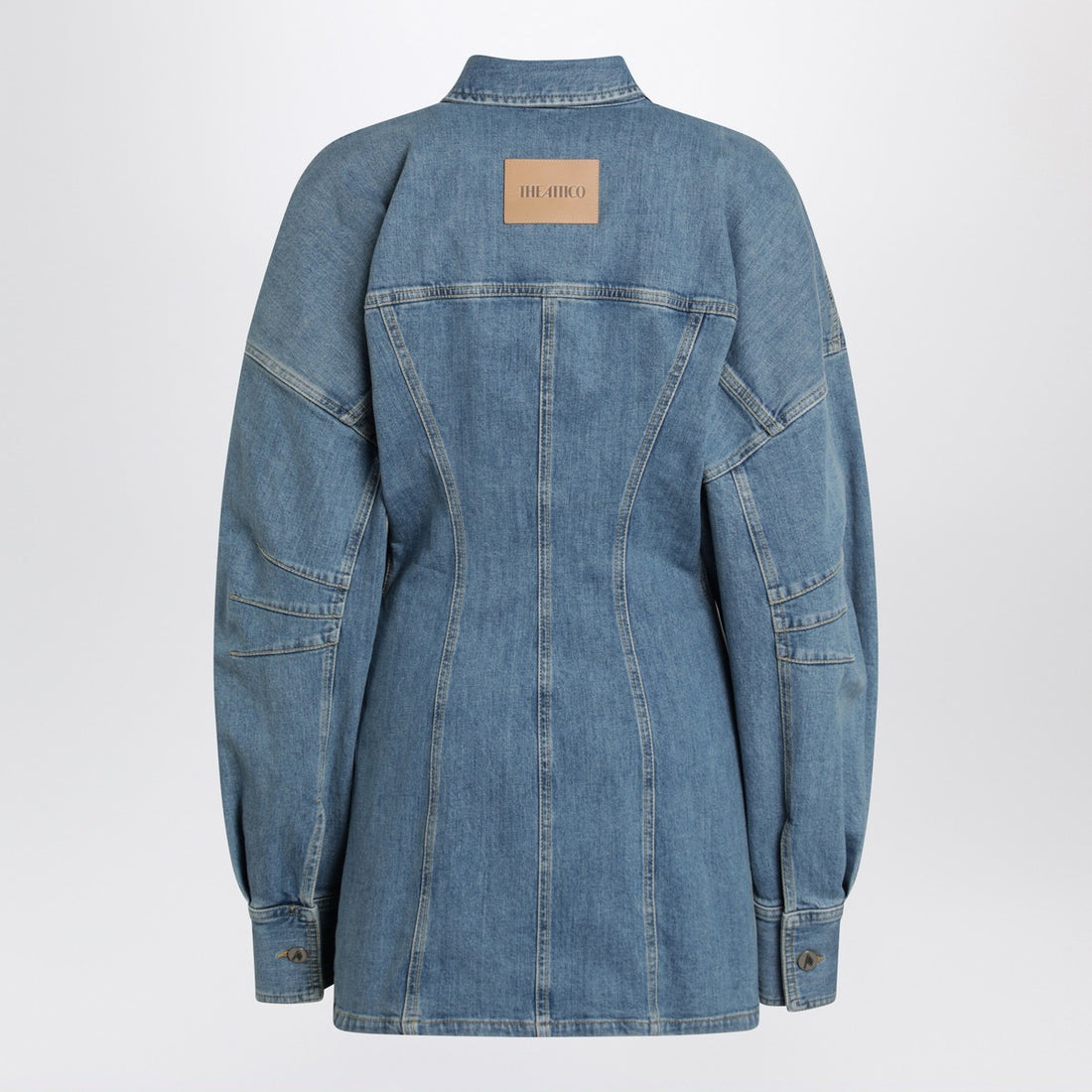 The Attico Light Blue Denim Shirt Mini Dress Blue