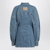 The Attico Light Blue Denim Shirt Mini Dress Blue