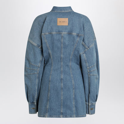 The Attico Light Blue Denim Shirt Mini Dress Blue