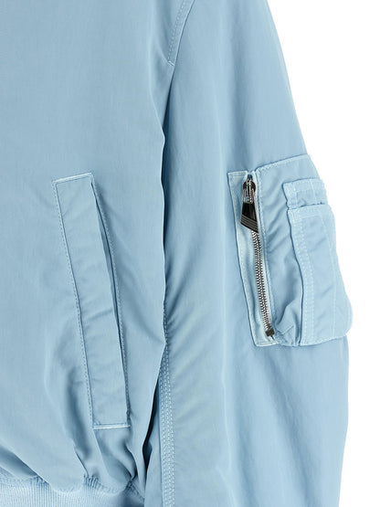 The Attico Anja Bomber Jacket Light blue