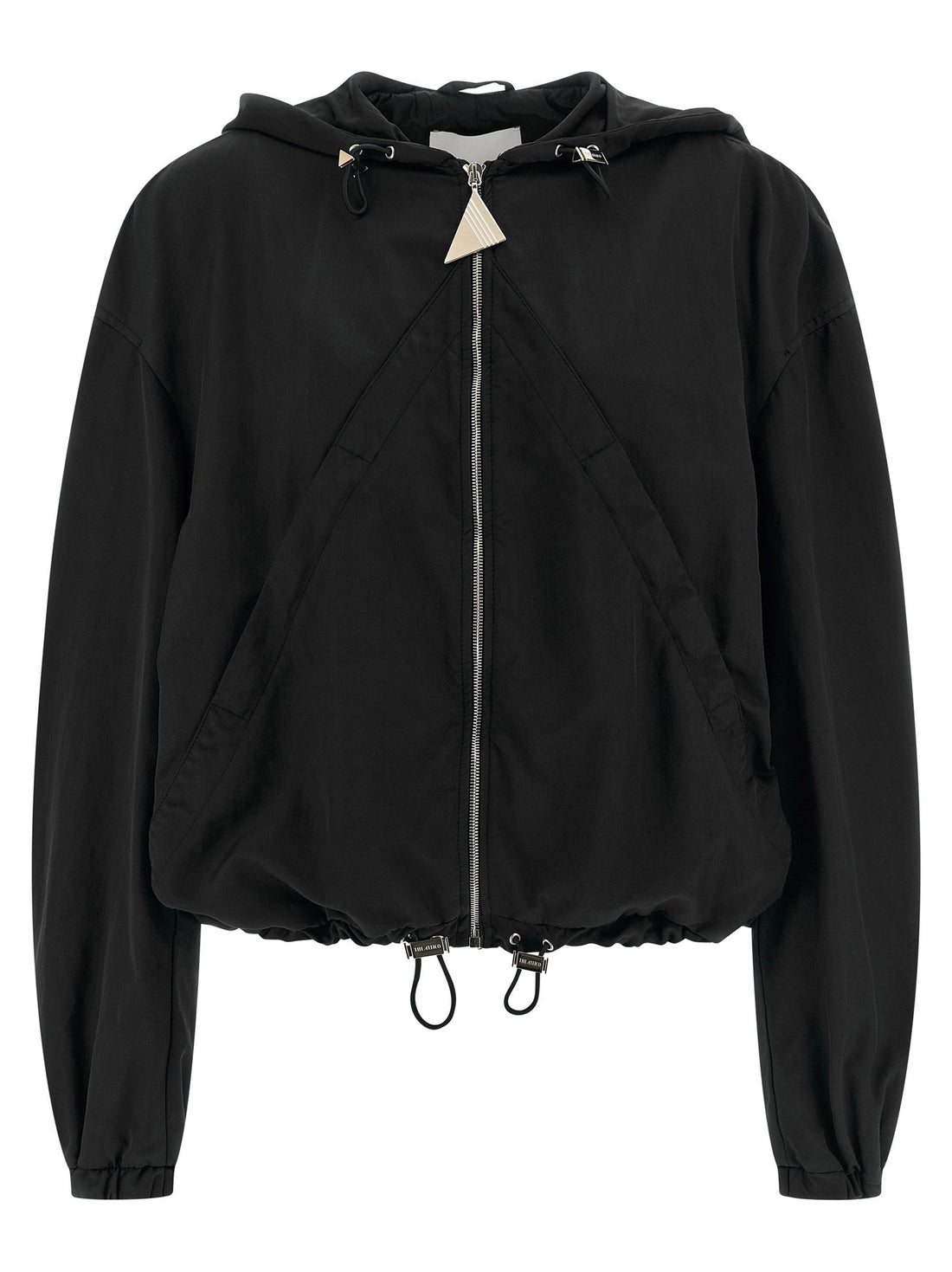 The Attico Hooded Bomber Jacket Black