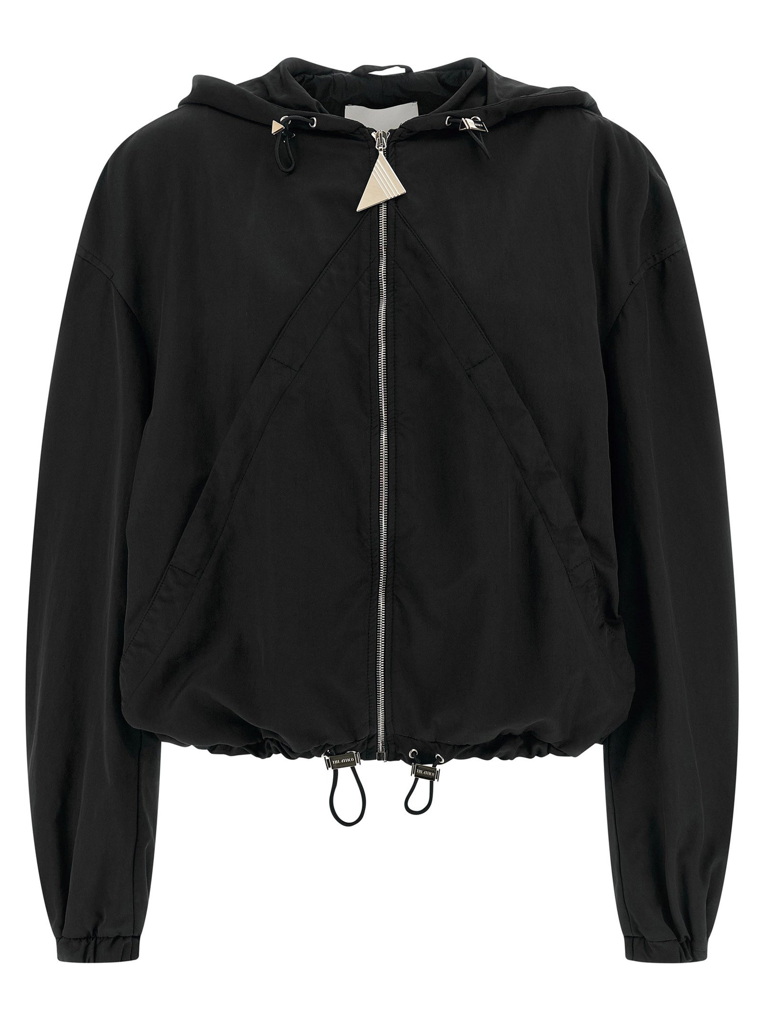 The Attico Hooded Bomber Jacket Black  