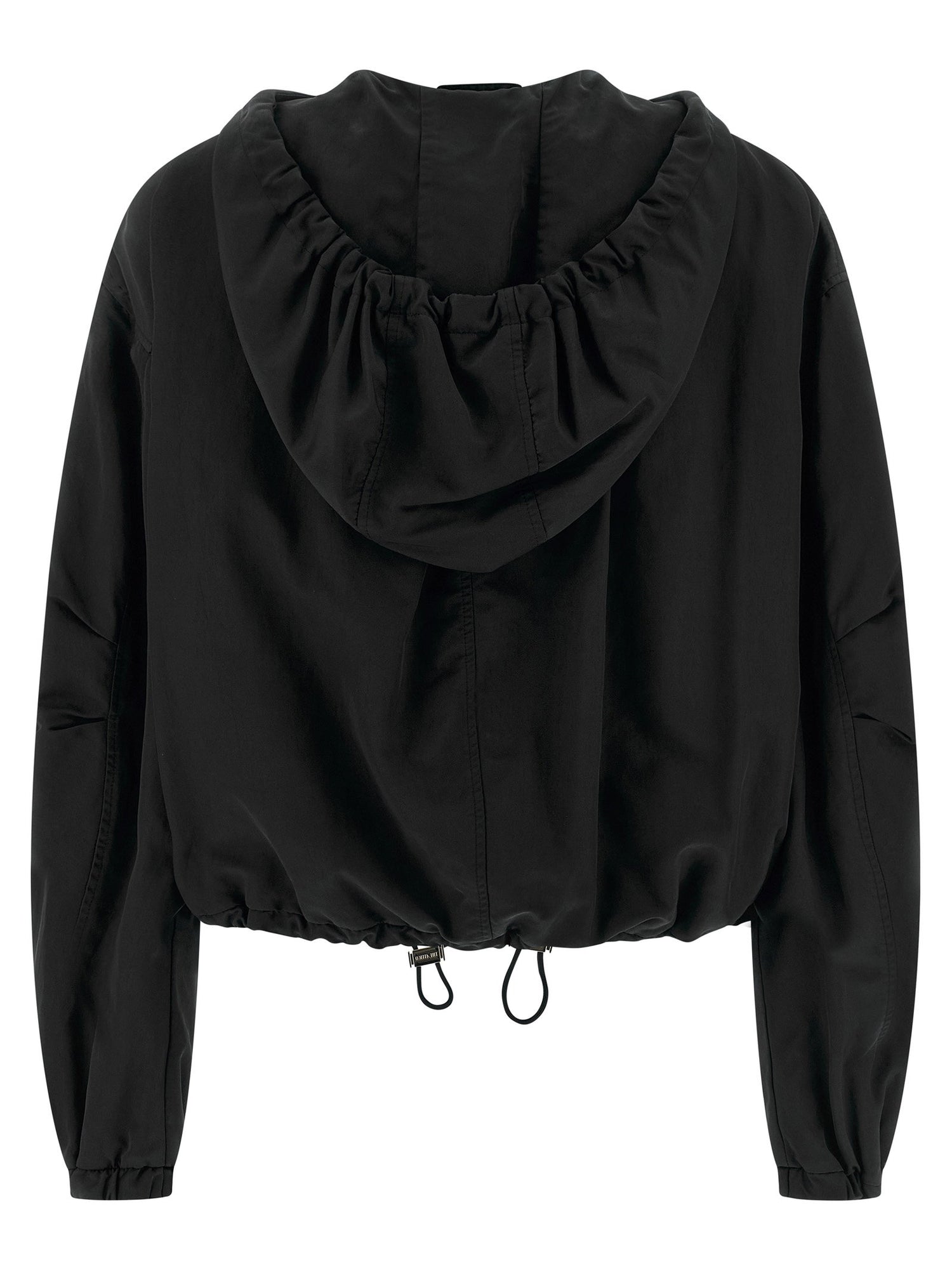 The Attico Hooded Bomber Jacket Black  