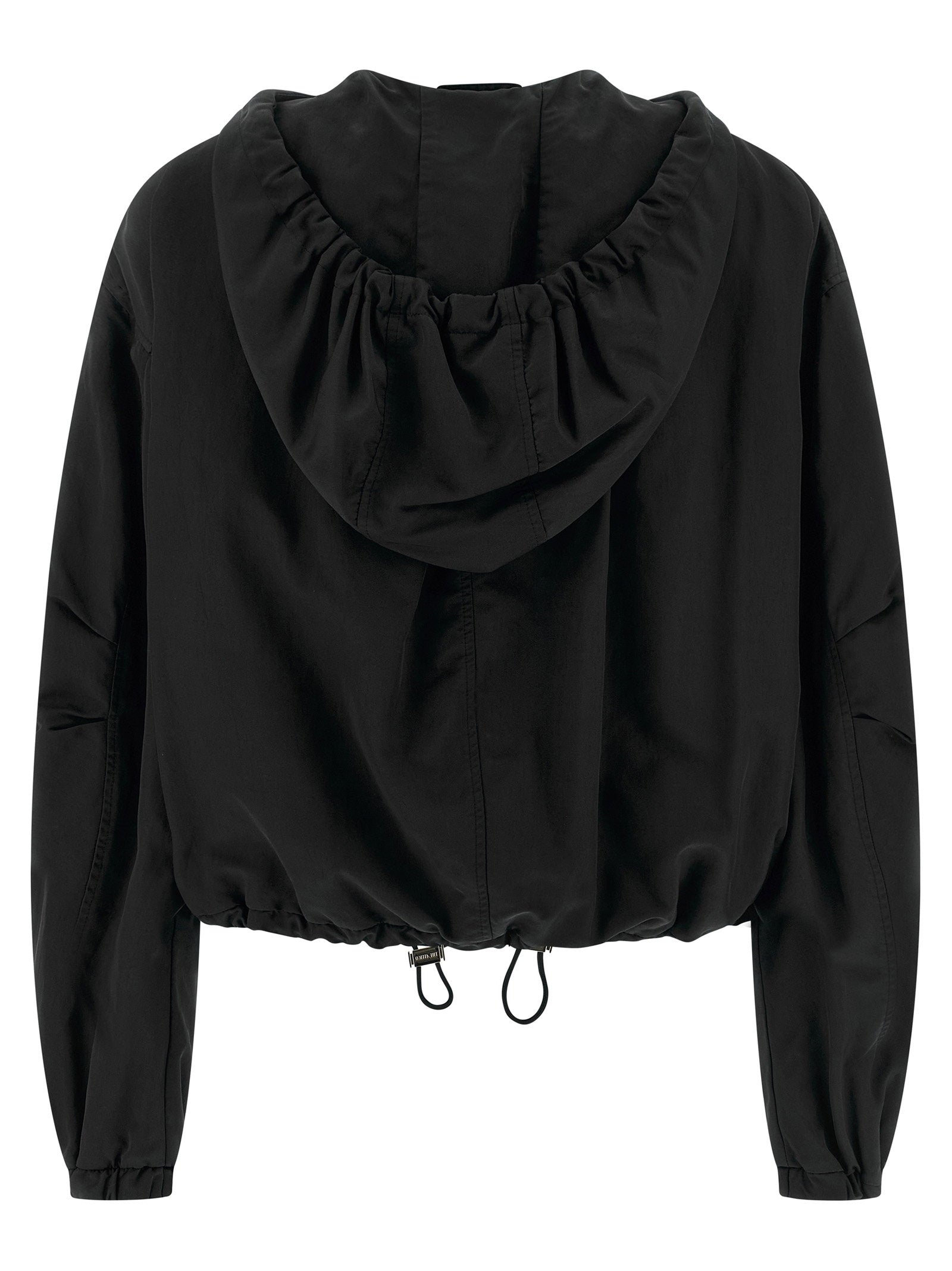 The Attico Hooded Bomber Jacket Black  