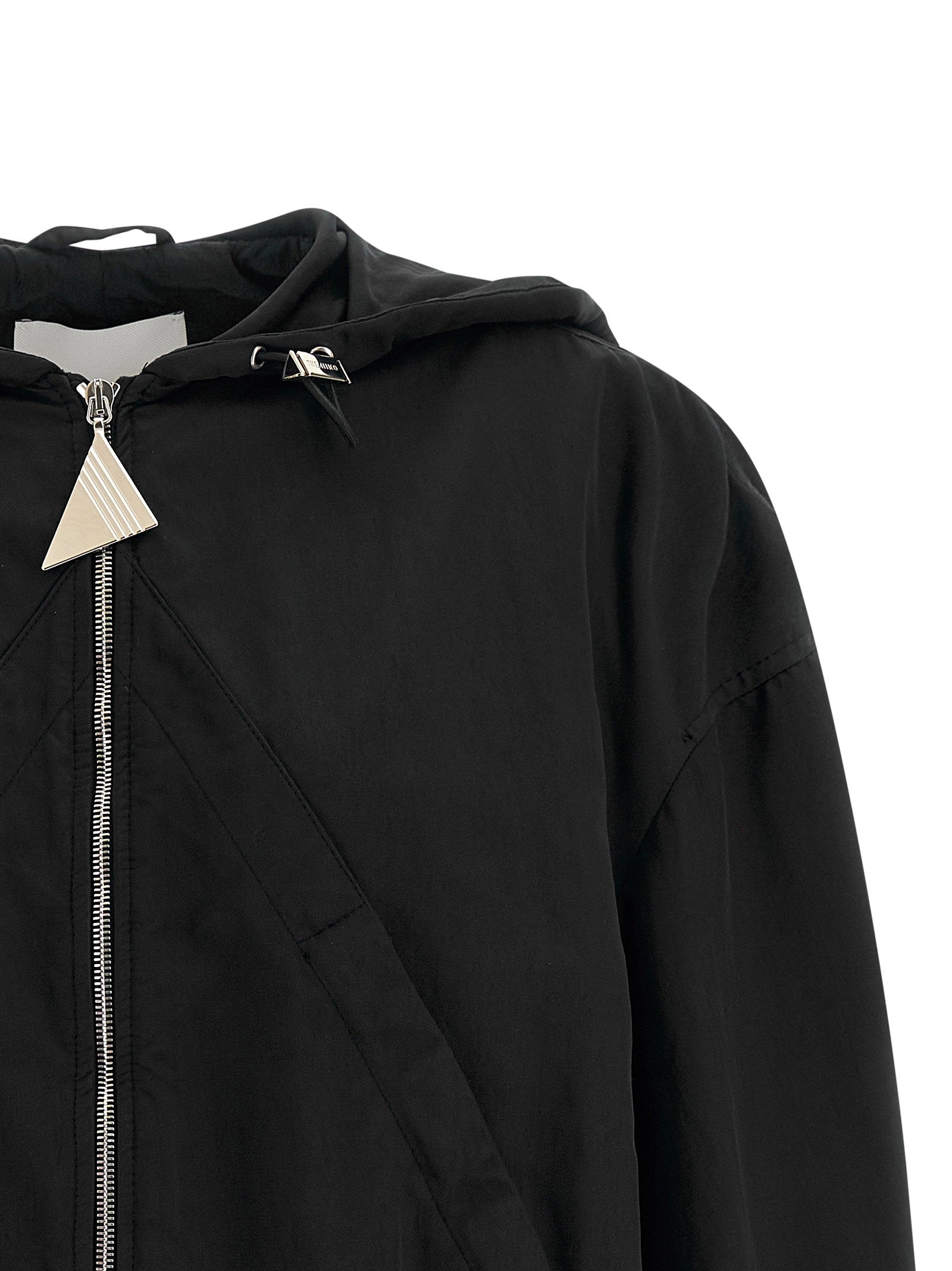The Attico Hooded Bomber Jacket Black  