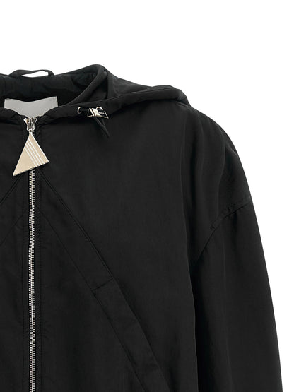 The Attico Hooded Bomber Jacket Black  
