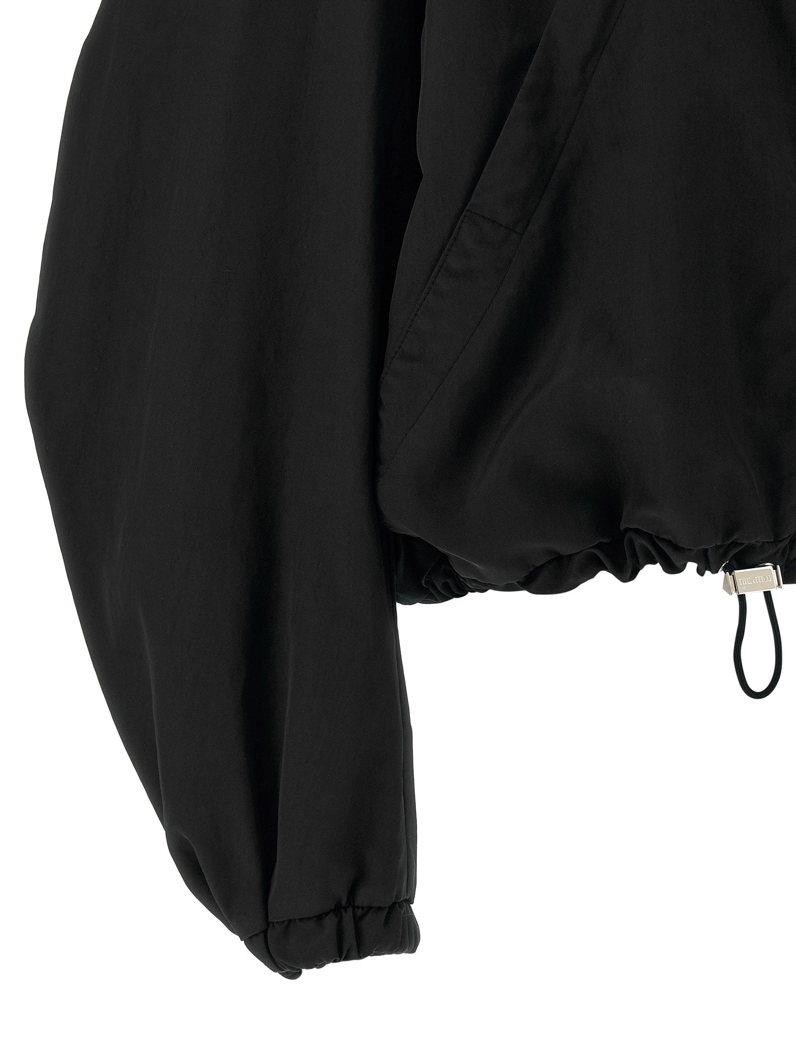 The Attico Hooded Bomber Jacket Black  