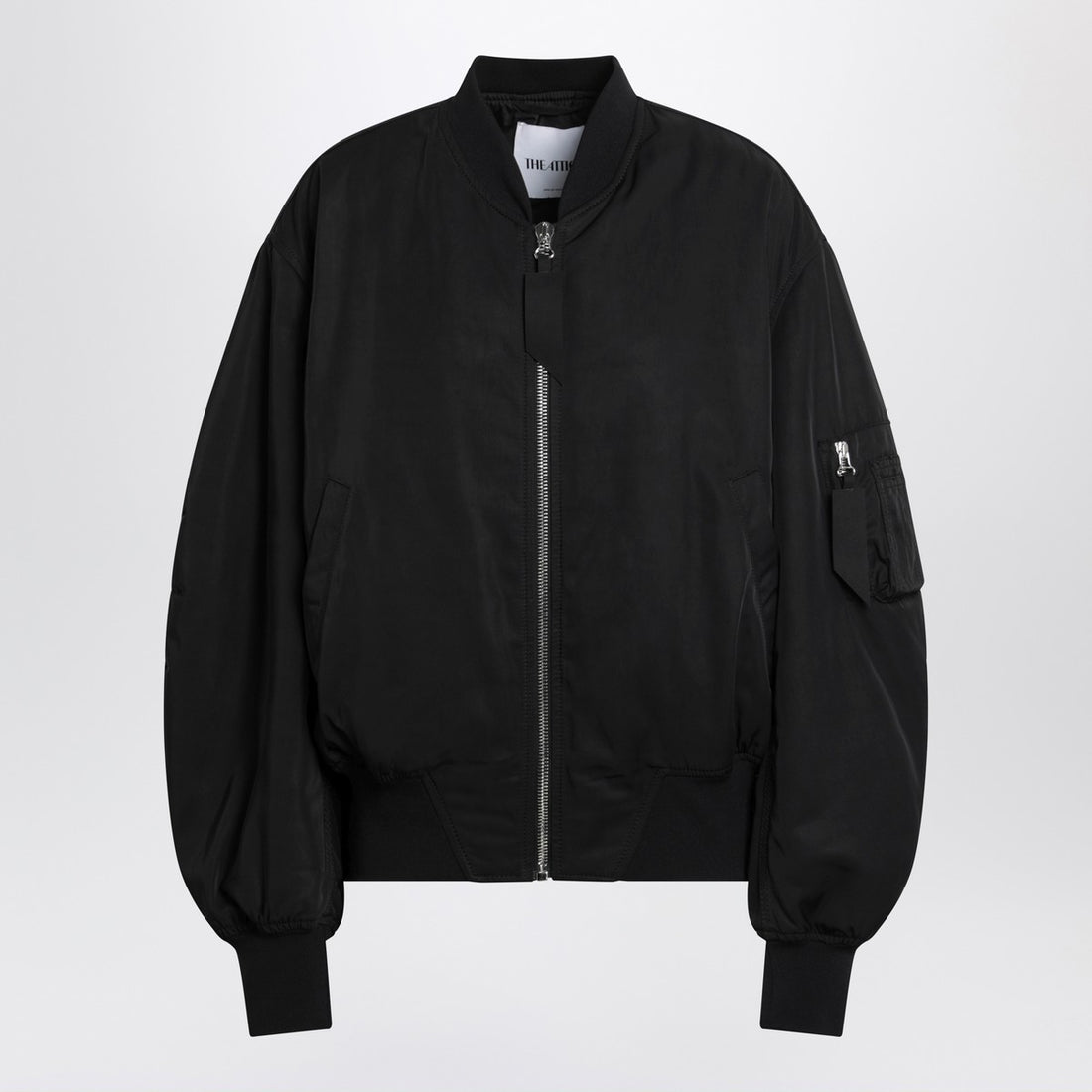 The Attico Zip Nylon Bomber Jacket Black