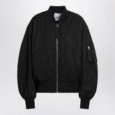 The Attico Zip Nylon Bomber Jacket Black