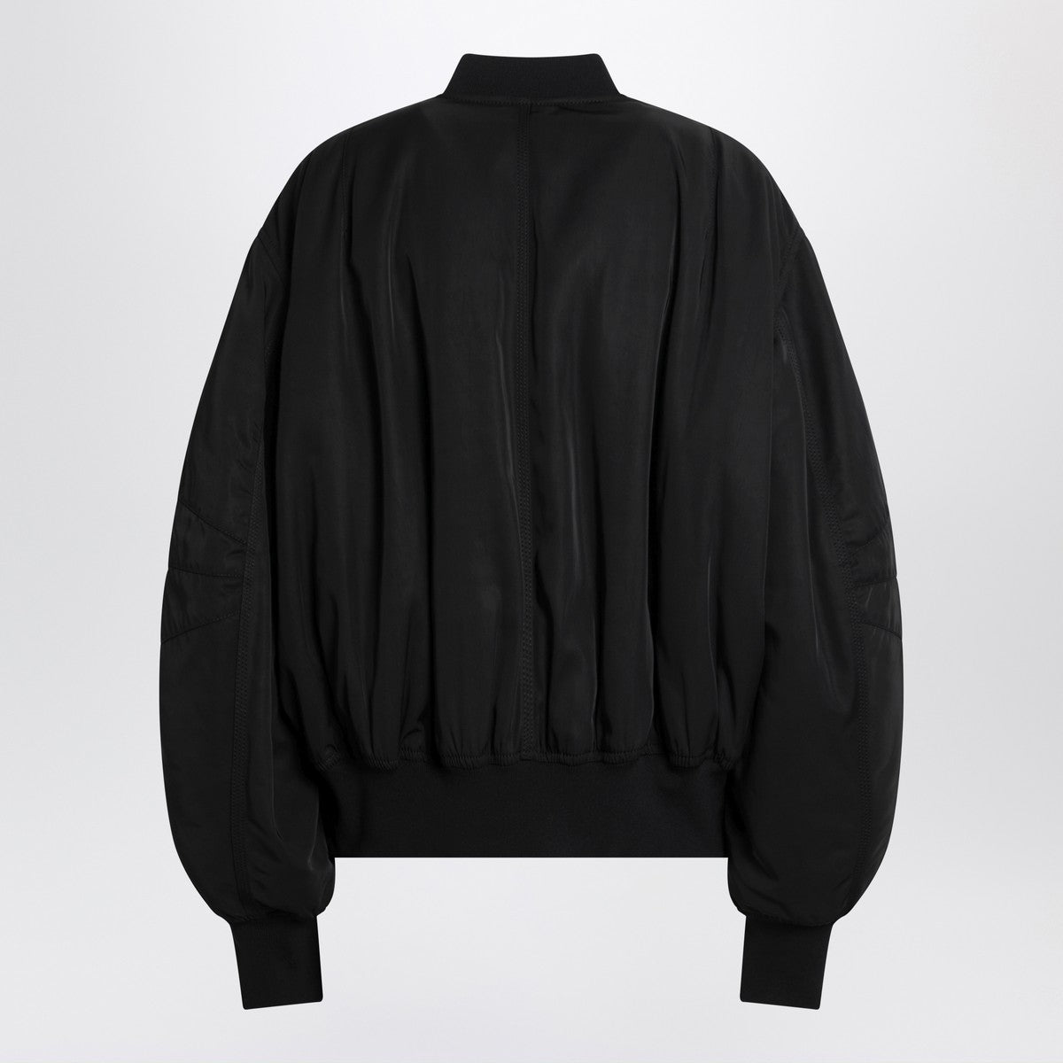 The Attico Zip Nylon Bomber Jacket Black