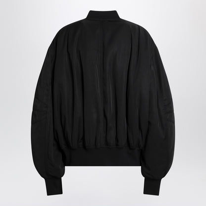 The Attico Zip Nylon Bomber Jacket Black