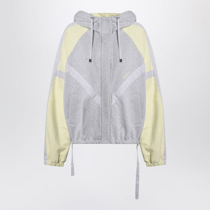 The Attico Grey and Light Yellow Color-Block Bomber Sweatshirt Grey