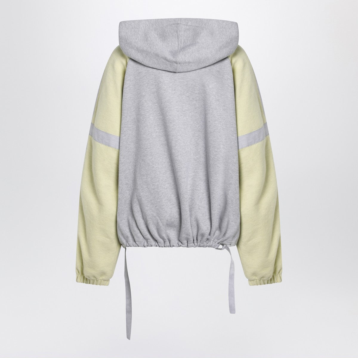 The Attico Grey and Light Yellow Color-Block Bomber Sweatshirt Grey