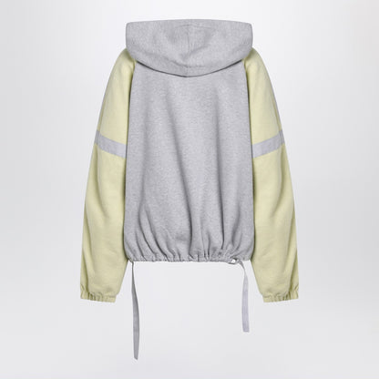 The Attico Grey and Light Yellow Color-Block Bomber Sweatshirt Grey