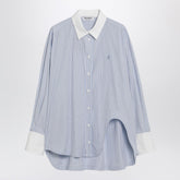 The Attico Striped Cotton Poplin Shirt Light blue