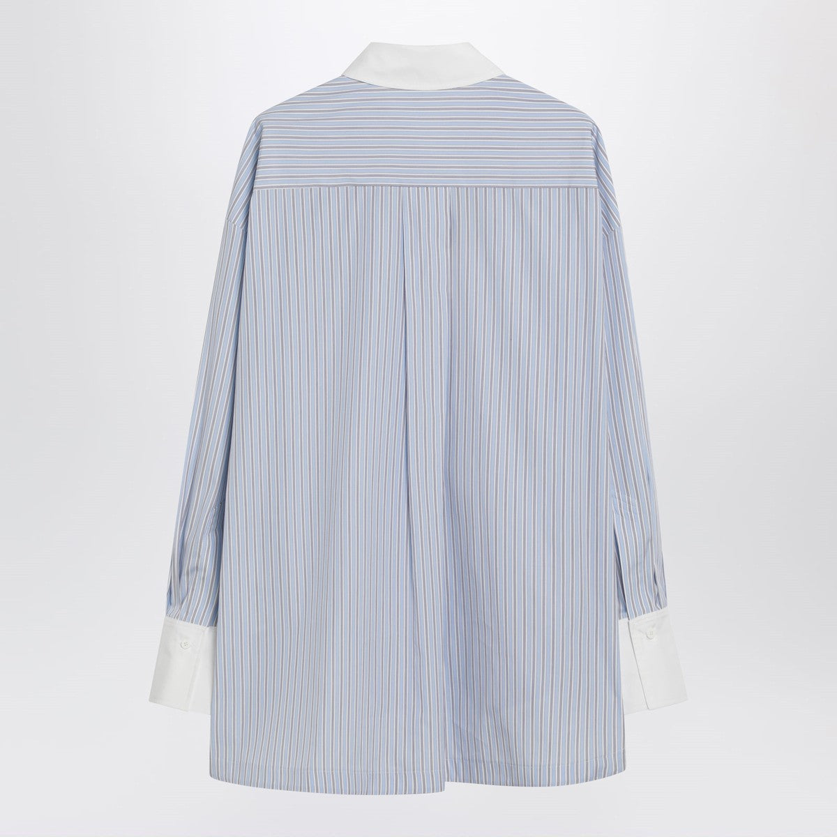 The Attico Striped Cotton Poplin Shirt Light blue