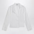 The Attico Asymmetric Cotton Ruched Shirt White