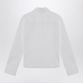 The Attico Asymmetric Cotton Ruched Shirt White