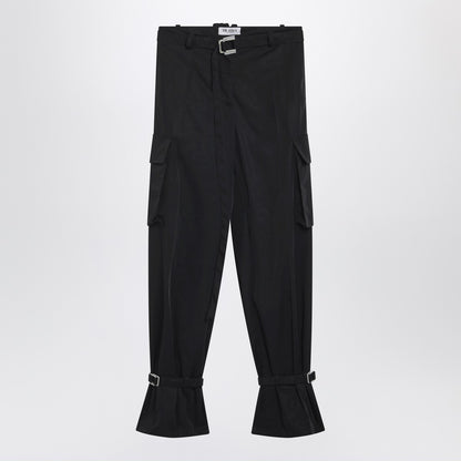 The Attico Nylon Cargo Trousers Black