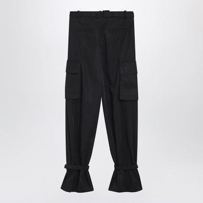 The Attico Nylon Cargo Trousers Black