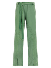The Attico Front Split Pants Green