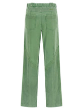 The Attico Front Split Pants Green