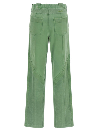 The Attico Front Split Pants Green