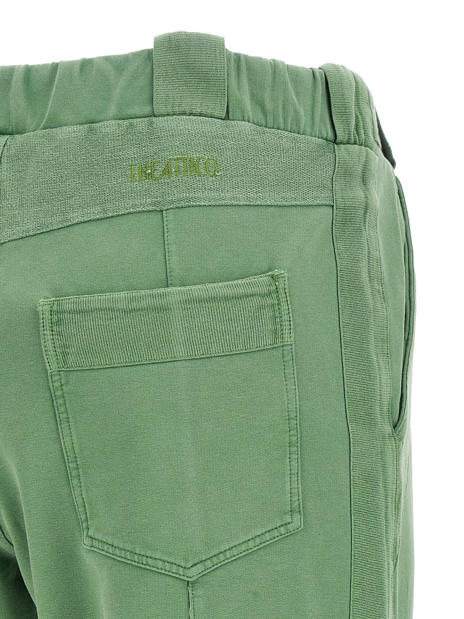 The Attico Front Split Pants Green