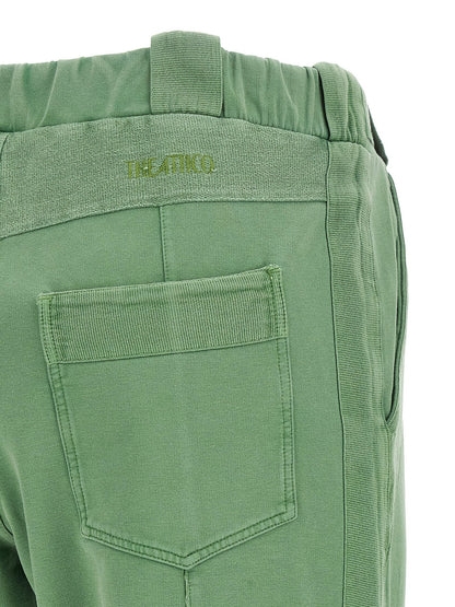 The Attico Front Split Pants Green