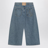 The Attico Cropped Denim Jeans Blue