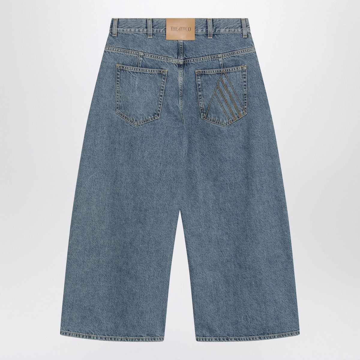The Attico Cropped Denim Jeans Blue